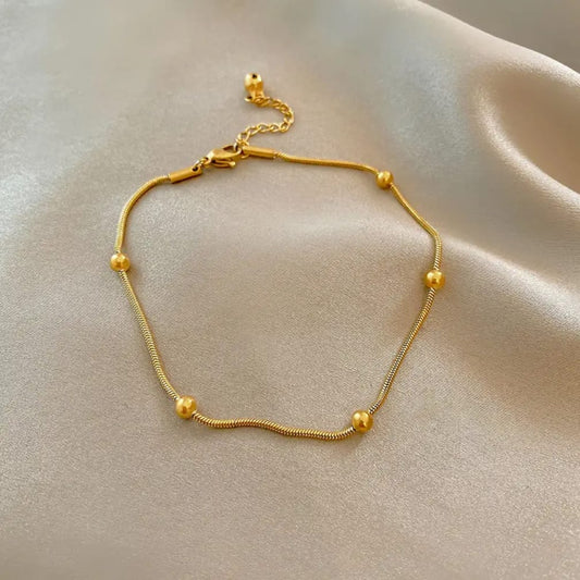 GOLD BEADED CHAIN ANKLET