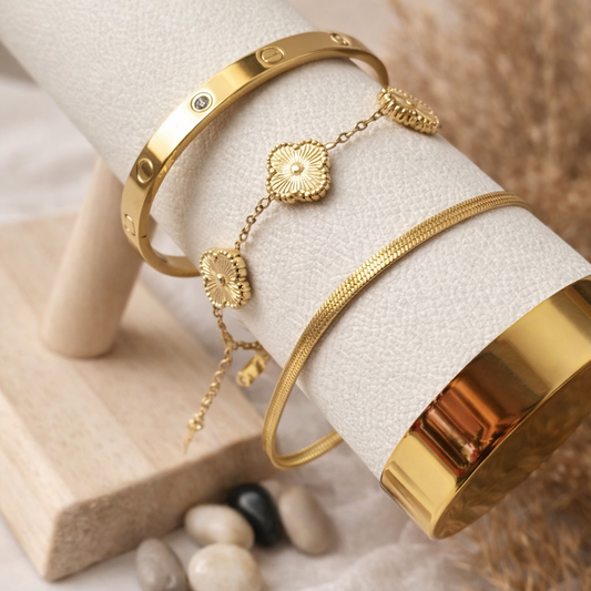 LUXURY GOLD BRACELET STACK SET