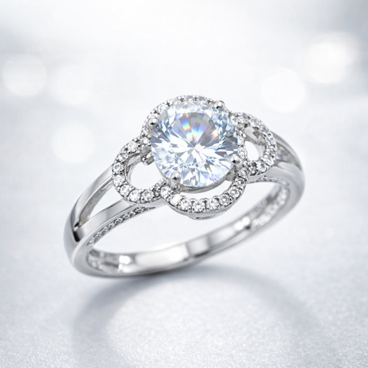 RADIANT HALO SILVER RING