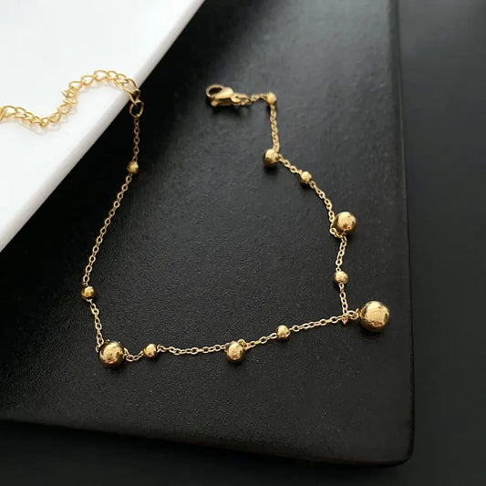 GOLD BEADED ANKLET