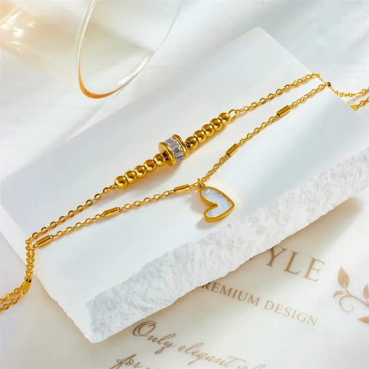 DUAL CHARM GOLD ANKLET