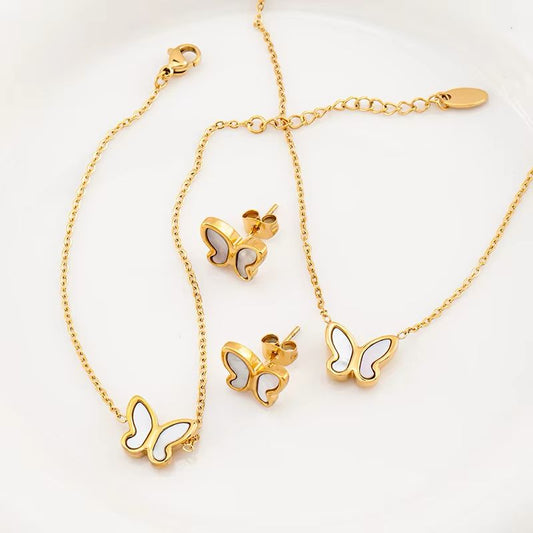 ELEGANT BUTTERFLY GOLD JEWELRY SET